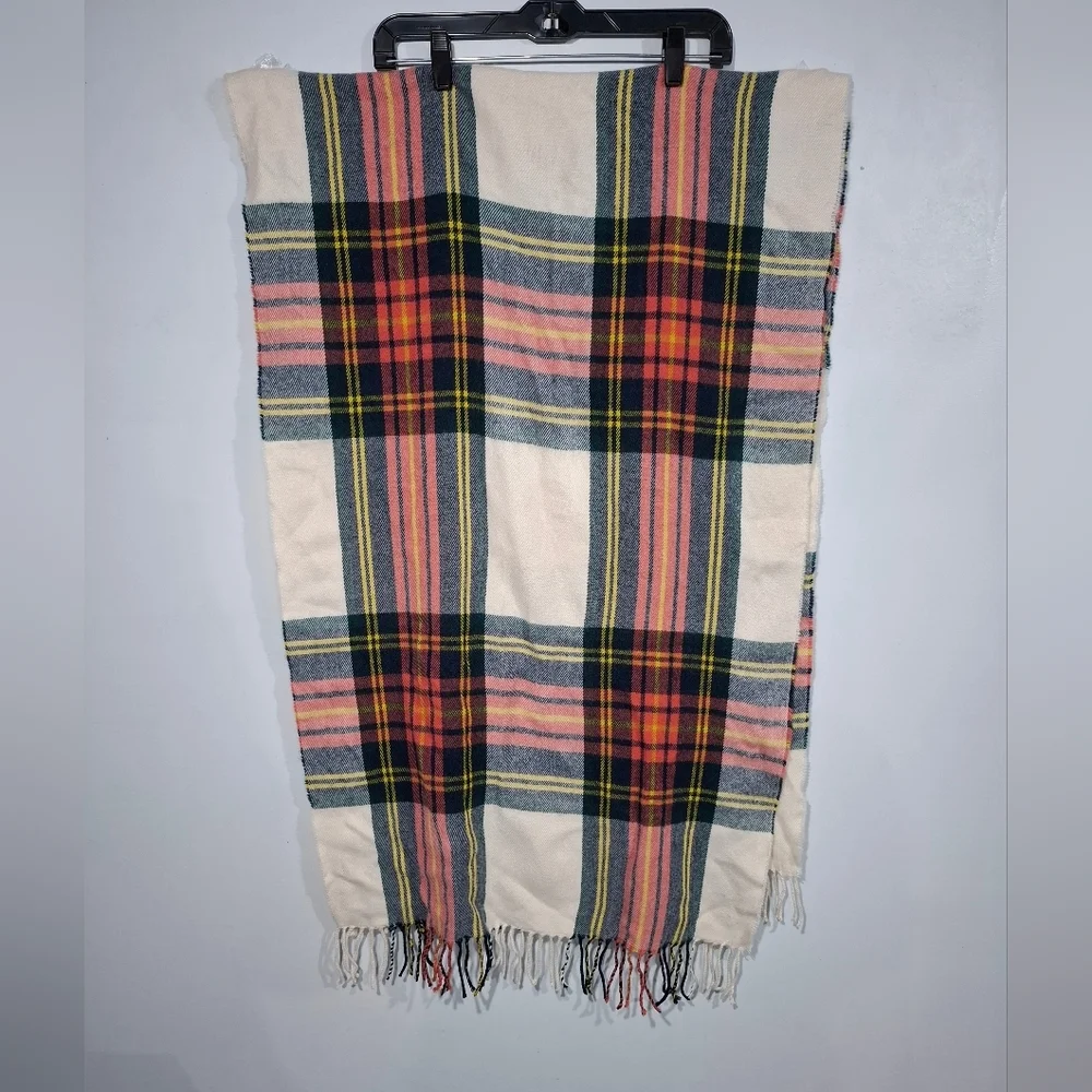 J. Crew Multicolor Plaid Scarf with Fringe